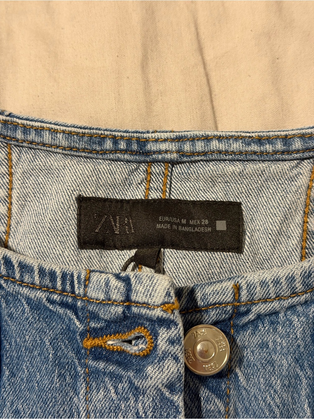 Zara Sleeveless Button-Front Denim Mini Dress - Picture 4 of 5